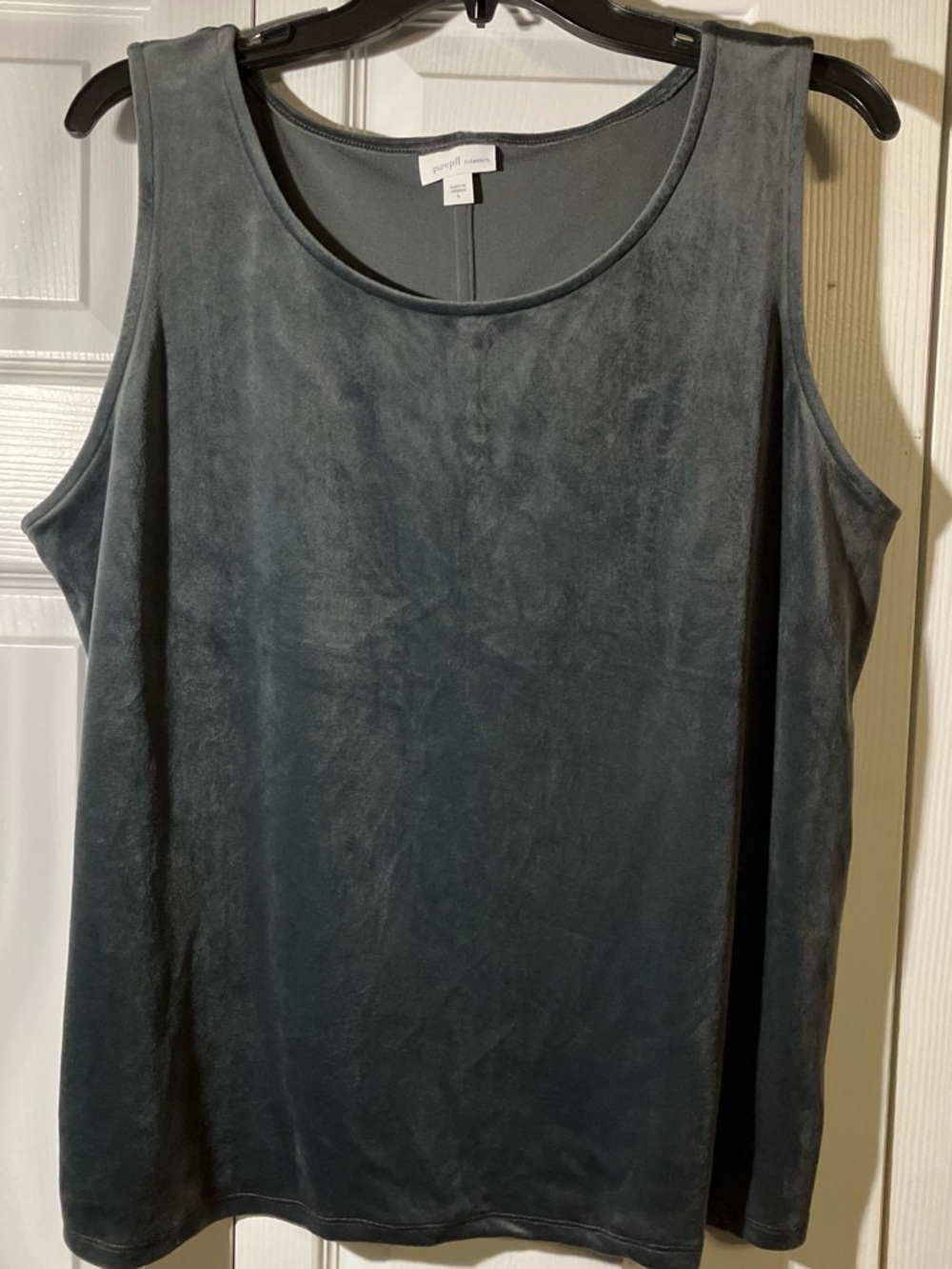 J Jill Slate Gray Velvet Tank Top - Women's